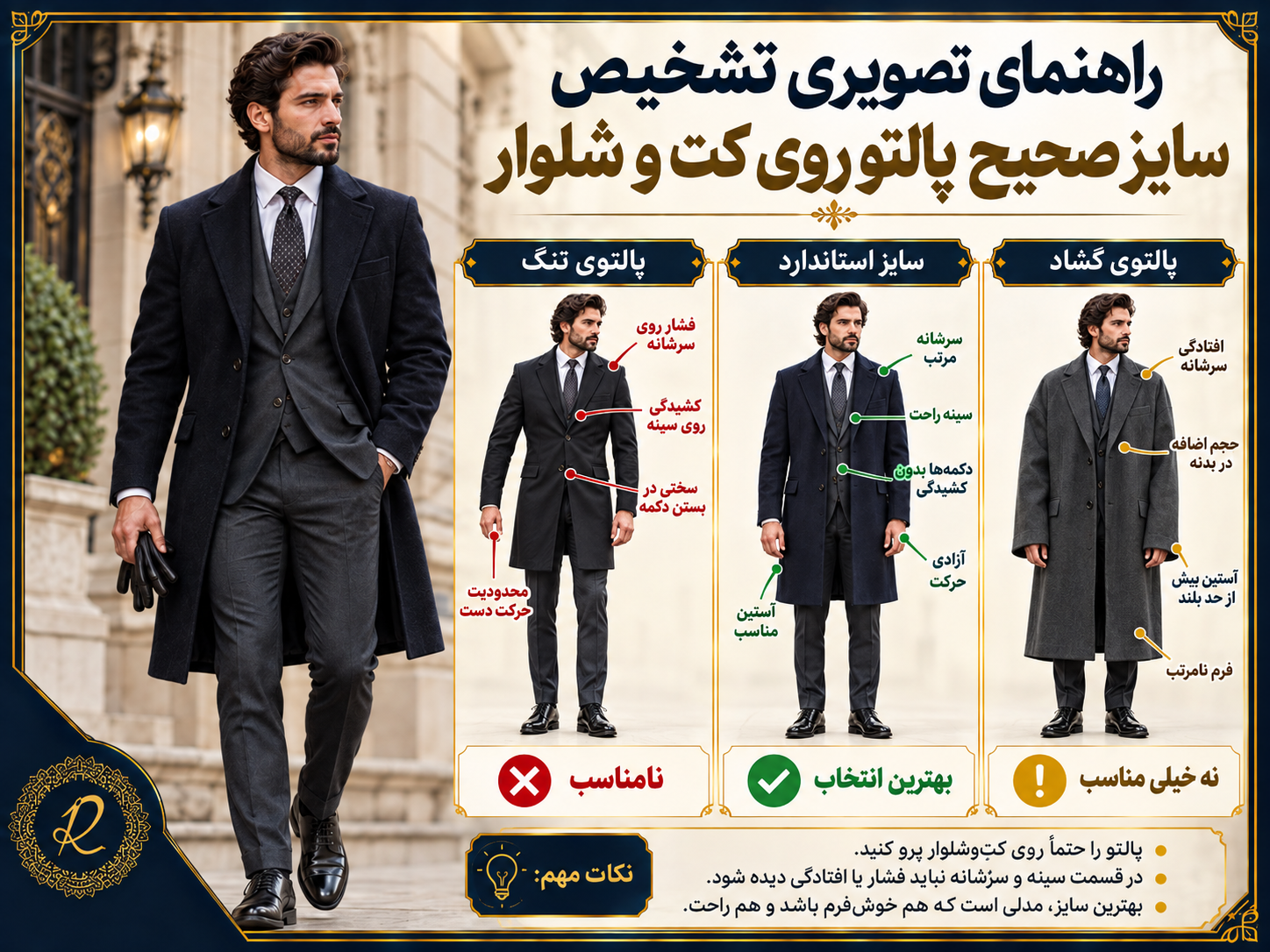 روی کت و شلوار چه پالتویی بپوشیم؟ راهنمای انتخاب رنگ، قد و مدل 1 https://chatgpt.co