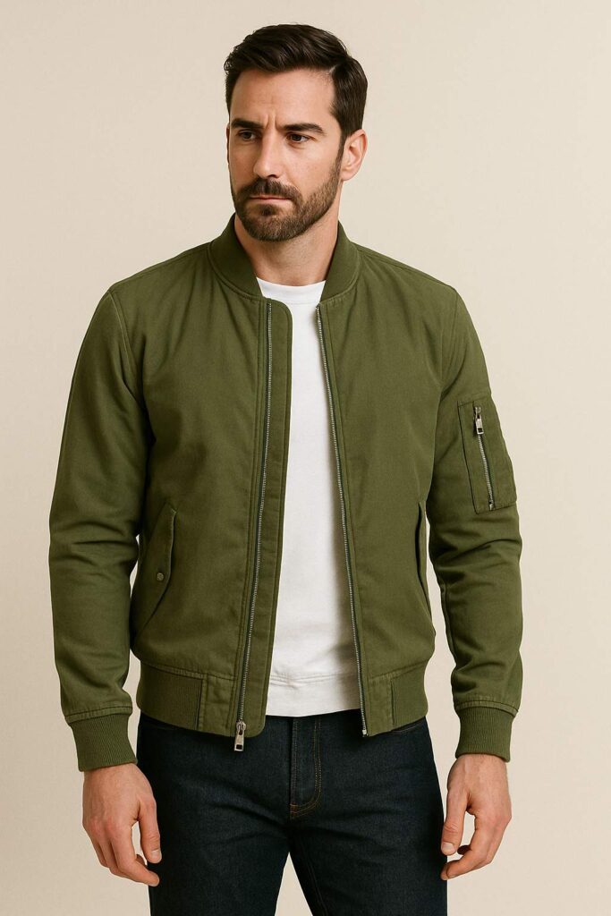 12 مورد از انواع کت تک مردانه که باید داشته باشید 6 کت بامبر (خلبانی)