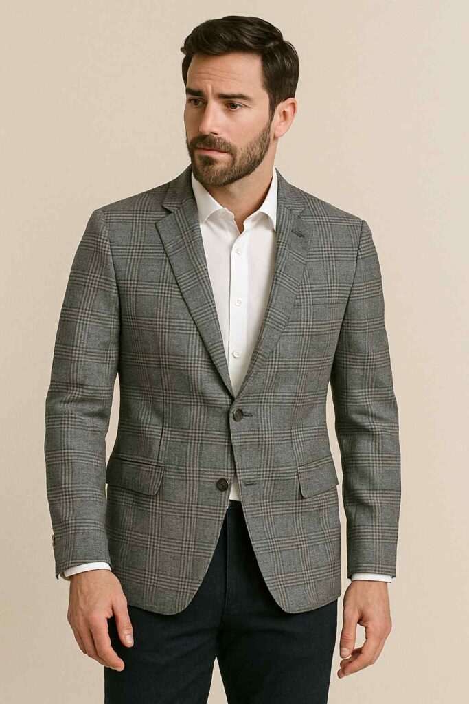 12 مورد از انواع کت تک مردانه که باید داشته باشید 8 کتهای طرحدار (چهارخانه، شطرنجی و ...)