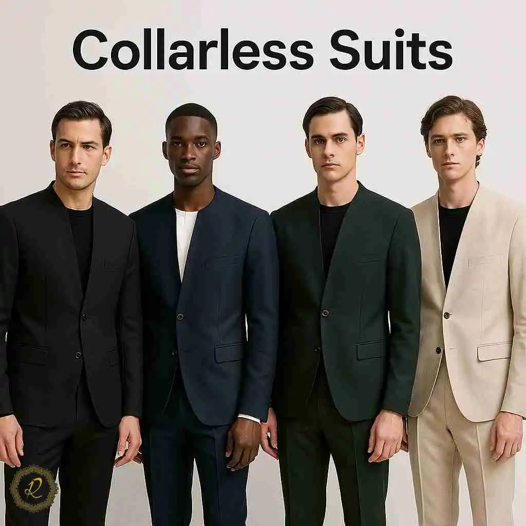 مدل های جدید کت شلوار مردانه 1404 1 کت و شلوارهای بدون یقه مردانه ۱۴۰۴