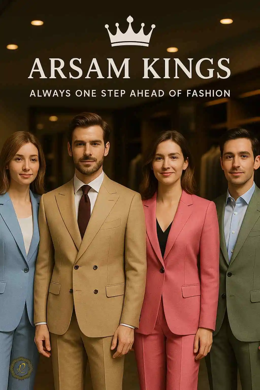 ترندهای مد 2025 که نباید از دست بدهید 1 تصویر ویترین شیک سرای پادشاهان آرسام با کت شلوارهای مردانه و زنانه شیک سفارشی و خدمات شخصیدوزی