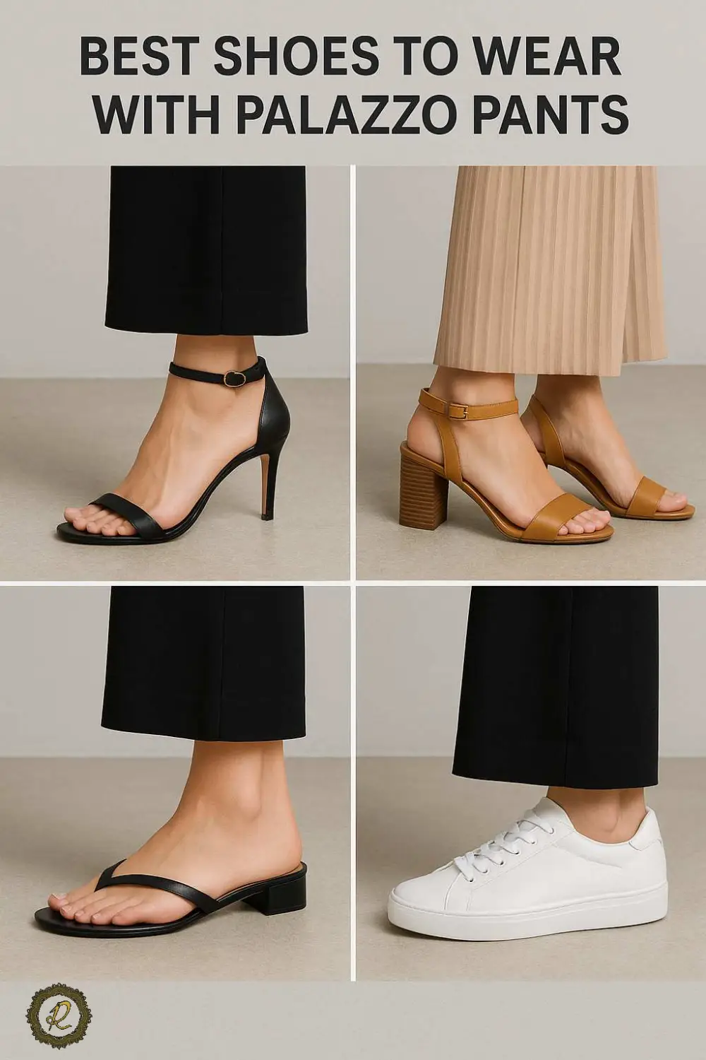 مدلهای شلوار دامنی (پالازو) و روش ست کردن با استایلهای ۱۴۰۴ 9 چه کفشی با شلوار دامنی مناسب است؟
