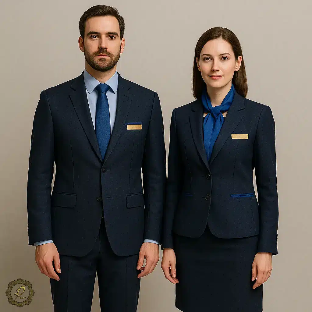 لباس فرم تبلیغاتی برای نمایشگاهها و ایونتها 2 لباس فرم تبلیغاتی مردانه و زنانه در یک ست هماهنگ