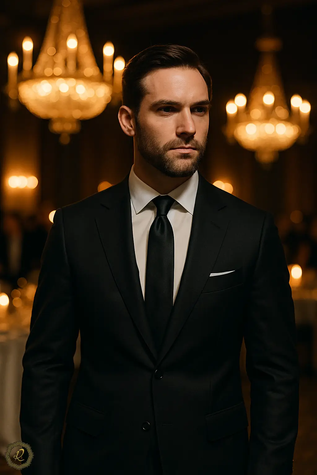 کت شلوار مشکی یا طوسی؟ راهنمای انتخاب برای مجالس رسمی 2 کت شلوار مشکی مردانه در مراسم رسمی شبانه