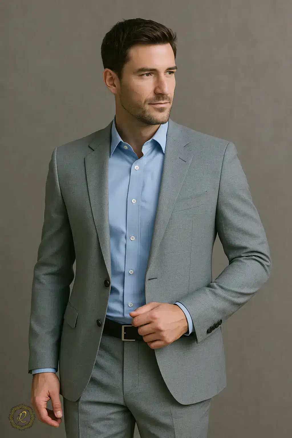 چه رنگ پیراهنی با کت و شلوار طوسی؟ راهنمای انتخاب دقیق 3 کت و شلوار طوسی روشن با پیراهن آبی روشن