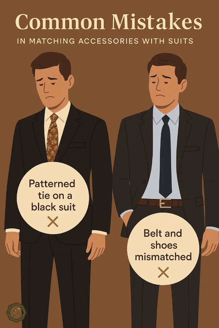 چگونه اکسسوری (ساعت، کمربند، کراوات) را درست انتخاب کنیم؟ 4 اشتباهات رایج مثل کراوات طرحدار روی کت شلوار مشکی یا کمربند نامتناسب با کفش