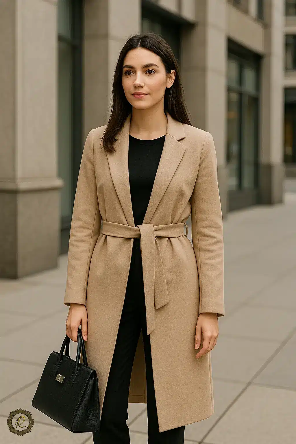 چطور از رنگهای خنثی در استایل استفاده کنیم؟ 4 استایل زنانه با مانتو بژ و کیف مشکی