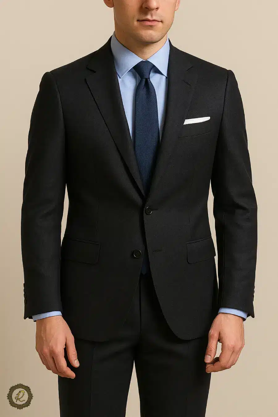 راهنمای انتخاب کت شلوار مناسب جلسات کاری مهم 1 کت شلوار مردانه رسمی رنگ مشکی و سرمهای برای جلسات اداری