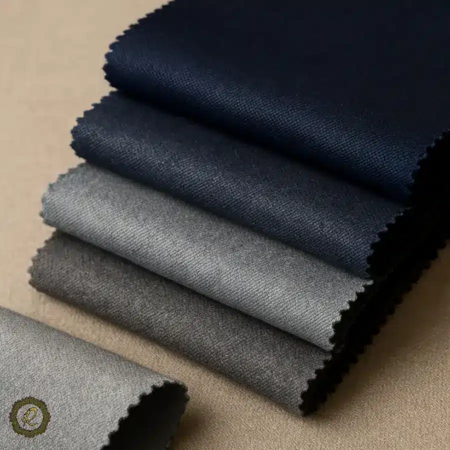 راهنمای انتخاب کتوشلوار برای مدیران جوان 2 نمونه پارچههای پشمی و طوسی برای دوخت کت شلوار مردانه