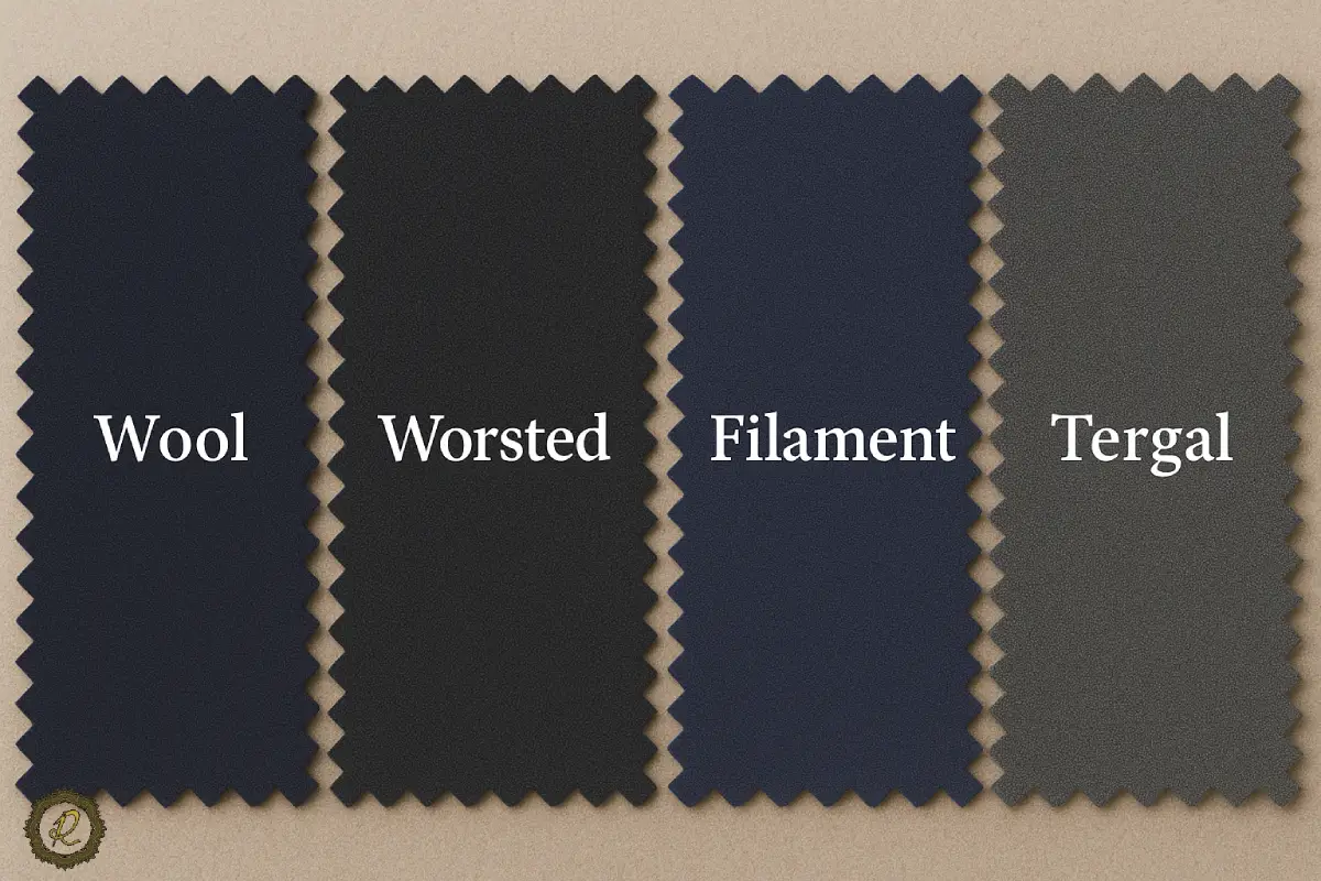 تفاوت کتوشلوار دامادی ایرانی و اروپایی 2 نمونه پارچههای پشمی، فاستونی، فلامنت و ترگال برای کتوشلوار دامادی