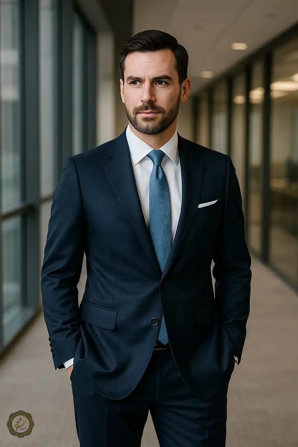 ۷ نکته برای انتخاب رنگ کتشلوار در محیطهای اداری 3 کتوشلوار سرمهای برای مدیران و پرسنل اداری در شرکتهای رسمی