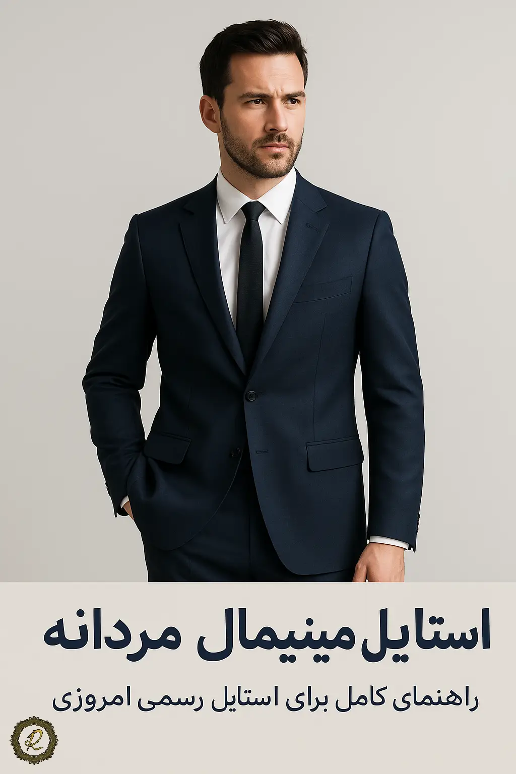 مرد خوش‌پوش با کت‌وشلوار مینیمال رسمی – راهنمای استایل مینیمال برای مردان