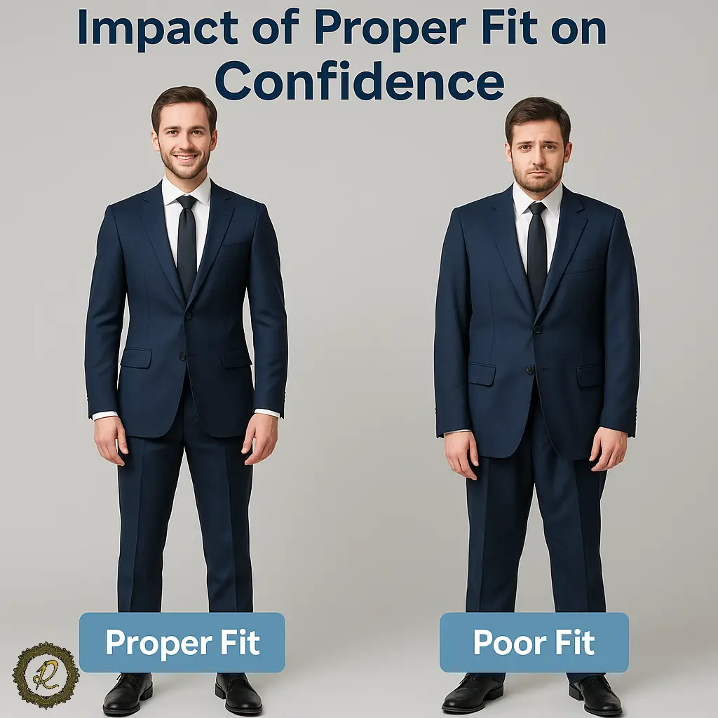 مقایسه کت‌وشلوار خوش‌دوخت با کت‌وشلوار بدفرم – تأثیر فیت صحیح بر اعتمادبه‌نفس