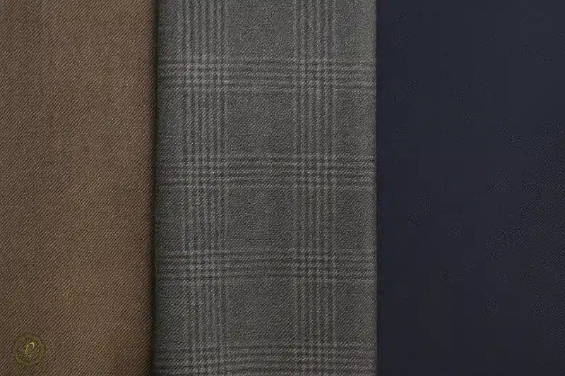 کلوزآپ از سه نوع پارچه کت‌وشلوار با بافت متفاوت