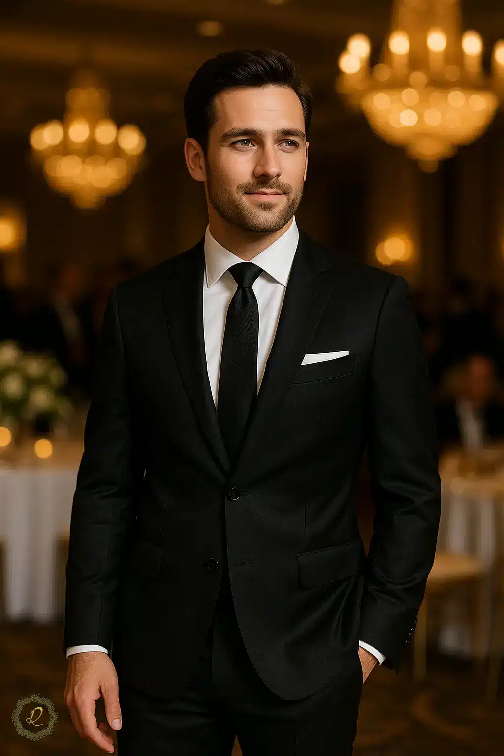 چرا «فیت بدن» مهمتر از قیمت در انتخاب کتوشلوار است؟ 3 آقای خوشلباس با کتوشلوار مشکی فیتشده در مراسم رسمی