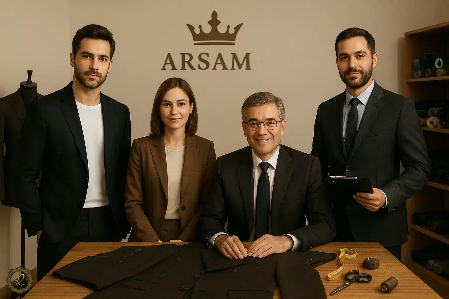  نمایی از تیم حرفه‌ای سرای پادشاهان آرسام و خدمات دوخت کت شلوار سفارشی