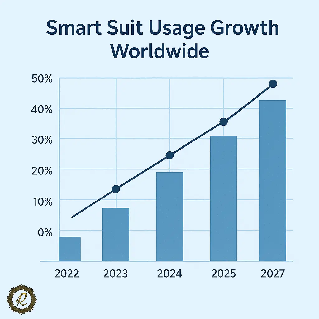 نمودار رشد استفاده از کت‌وشلوار هوشمند در جهان