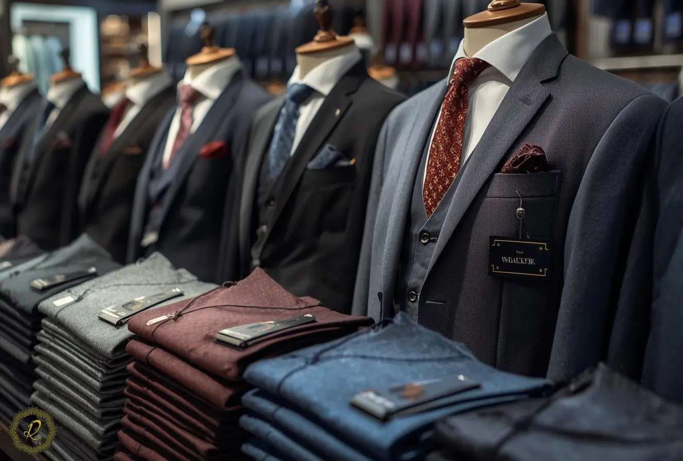 نمونه‌ای از کت‌وشلوارهای آماده برای سفارش دوخت سازمانی با برچسب قیمت