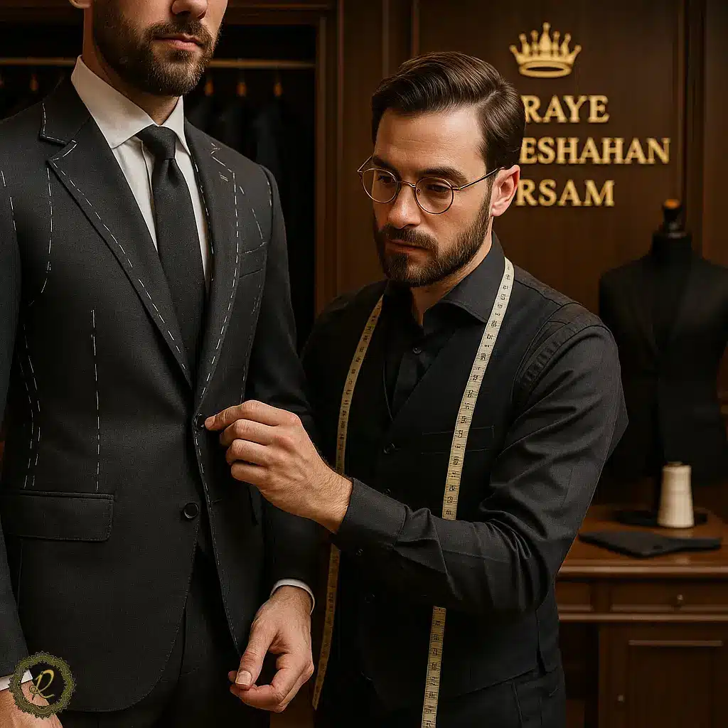 خیاطی تخصصی و شخصی‌دوزی کت‌وشلوار مردانه در سرای پادشاهان آرسام