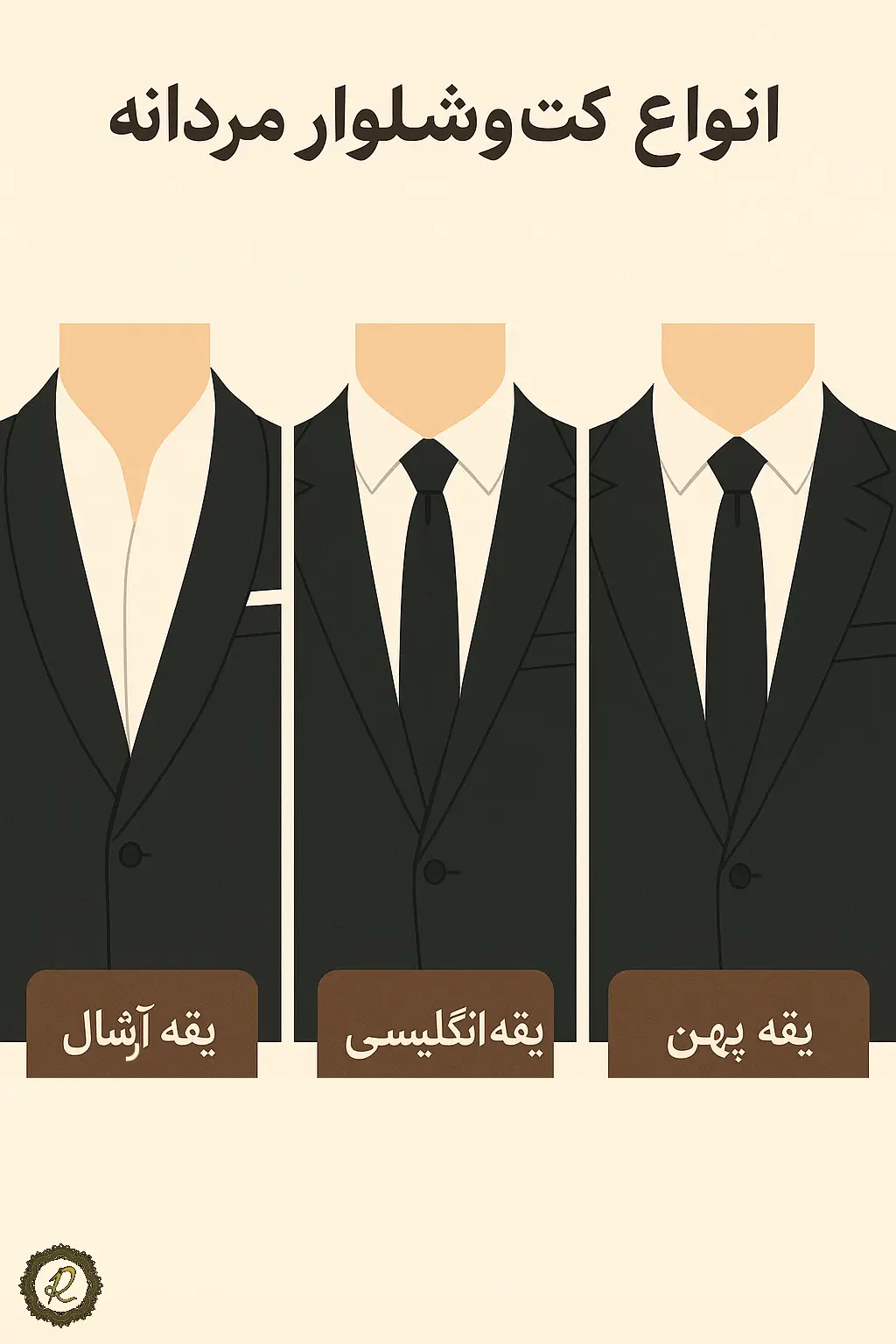 جدیدترین مدلهای کتوشلوار مجلسی ۲۰۲۶ 3 نمای نزدیک از یقه آرشال، یقه انگلیسی و یقه پهن مدرن در کتوشلوار مردانه